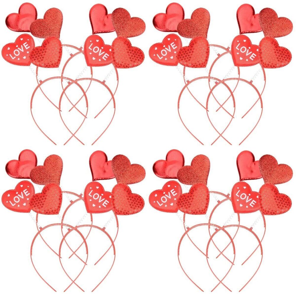 1393 16 Pcs Valentines Boppers Valentine Party Headband Valentine s Day